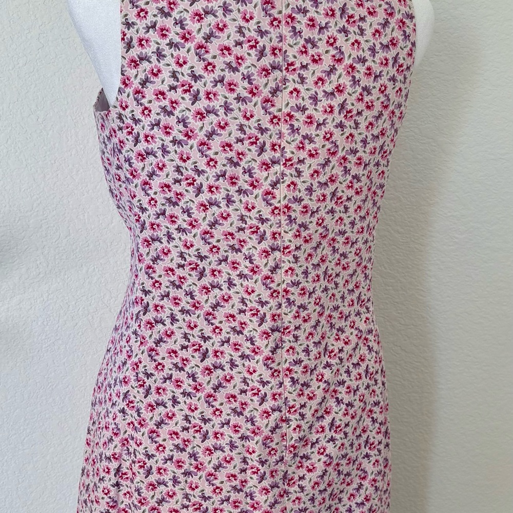 Pink Floral Midi Dress with Delicate Print - Picture 6 of 7